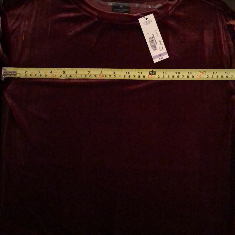 Worthington Long Bell Sleeve Velvet Sweatshirt - Picture 2 of 3